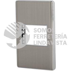 47818 PPSE15-LA PLACA DE ACERO INOX CON 1 VENTANA 1.5 MODULOS LINEA LISBOA VOLTECK