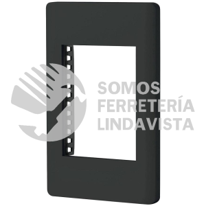 47872 PPTR-LN PLACA NEGRA DE 1 VENTANA 3 MODULOS LINEA LISBOA VOLTECK