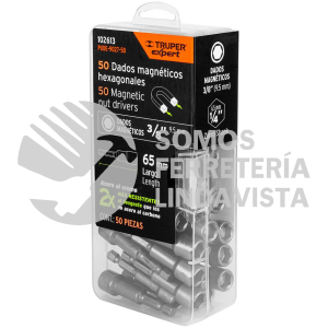 102613 PUDE-9027-50 ESTUCHE CON 50 DADOS MAGNETICOS DE 3/8" LARGO 2" EXPERT TRUPER