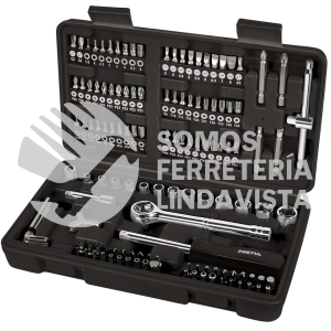 26091 SET-130 JUEGO DE 130 HERRAMIENTAS 1/4" PARA MECANICO PRETUL