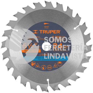 102471 ST-624 DISCO SIERRA 6-1/2" P/MADERA 24 DIENTES CON CENTRO 5/8" TRUPER