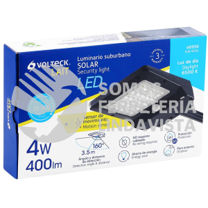 46956 SUB-900L LUMINARIO SUBURBANO DE LED 4 W CON PANEL SOLAR VOLTECK