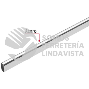45897 TO-524 TUBO OVALADO DE 2.4 M EN ACERO CROMADO PARA CLOSET HERMEX