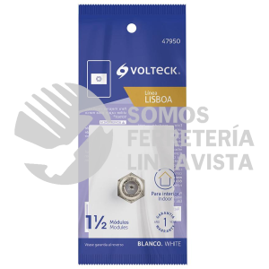 47950 TV15-LB TOMA DE TELEVISION BLANCO DE 1.5 MODULOS LINEA LISBOA VOLTECK