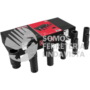 7301C JUEGO DE DADOS LARGOS DE IMPACTO CUADRO DE 1/2", EN PULGADAS EN CAJA, 11 PIEZAS URREA