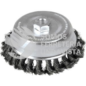 C308 CARDA COPA TRENZADA ALAMBRE GRUESO 3" X 0.50 CON ROSCA M14 FOY