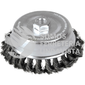 C311 CARDA COPA TRENZADA ALAMBRE GRUESO 5" X 0.50 CON ROSCA 5/8" FOY
