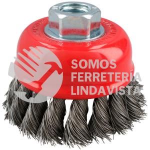 C926 C926 CARDA COPA TRENZADA ALAMBRE GRUESO DE ACERO INOXIDABLE 3" X 0.50 MM CON ROSCA 5/8" URREA