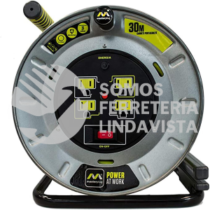 22W1001P EXTENSION ELECTRICA USO RUDO 30M CARRETER 14AWG Y 4 CONTACTOS+SWI USO RUDO SWITCH+IND LED NACIONAL