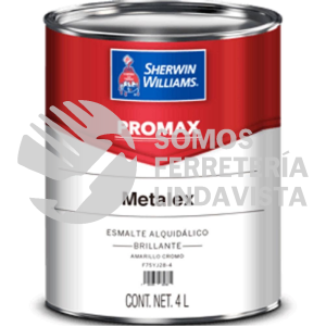 F75YJ28-19 LITRO PINTURA ALQUIDALICO ANTICORROSIVO METALMEX AMARILLO TRAFICO CROMO SHERWIN WILLIAMS