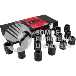 7501MC JUEGO DE DADOS DE IMPACTO CUADRO DE 3/4", MÉTRICOS, 15 PIEZAS URREA