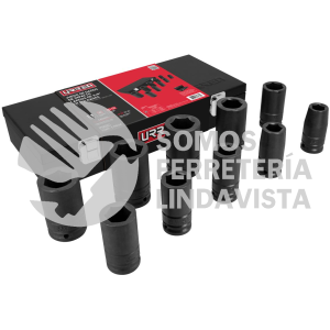 7502C JUEGO DE DADOS LARGOS DE IMPACTO CUADRO DE 3/4", EN PULGADAS, EN CAJA, 10 PIEZAS URREA