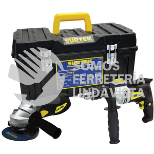 JPS01 JUEGO COMBINADO DE HERRAMIENTA DE PODER CON CAJA PLASTICA, 3 PIEZAS SURTEK