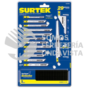 120790 JUEGO DE SEGUETAS PARA SIERRAS CALADORAS, 29 PIEZAS SURTEK