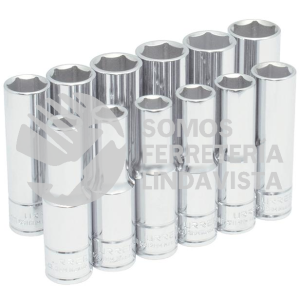 54204 JUEGO DE DADOS LARGOS METRICOS CUADRO DE 1/2", 6 PUNTAS, 12 PIEZAS URREA
