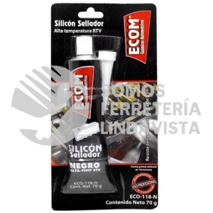 ECO-118-N SILICON SELLADOR NEGRO ALTAS TEMPERATURAS 70G ECOM