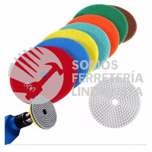 KIT DE LIJAS PIEDRA DIAMANTE DE 4", PARA PULIR MARMO Y GRANITO