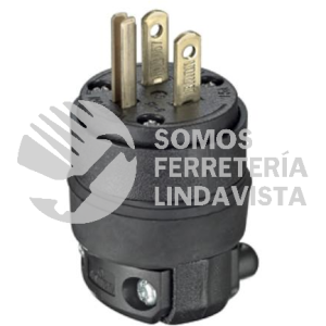 515PR CLAVIJA DE HULE USO RUDO CON CONEXION A TIERRA 3X15 125V LEVITON