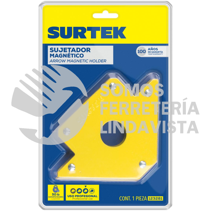 123281 ESQUINA MAGNETICA PARA SOLDAR 4", 50 LB SURTEK