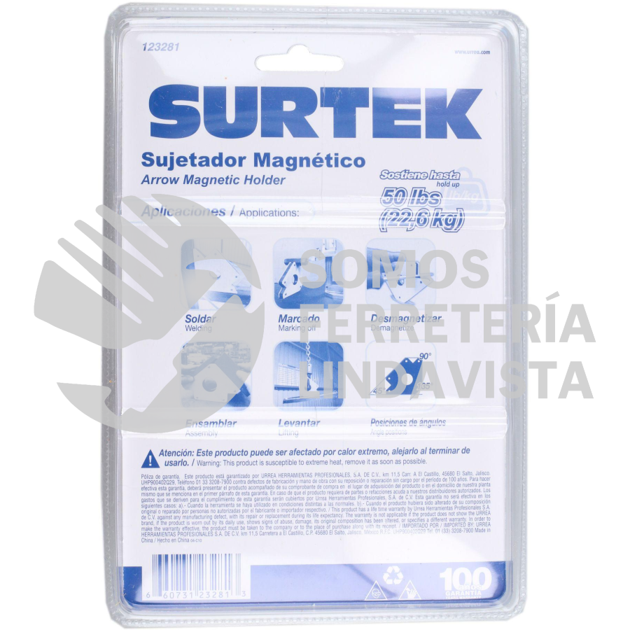 123281 ESQUINA MAGNETICA PARA SOLDAR 4", 50 LB SURTEK