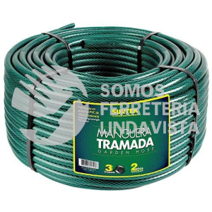 M34T100POR MT MANGUERA TRAMADA VERDE 3/4" ROLLO 100M VENTA POR METRO SURTEK