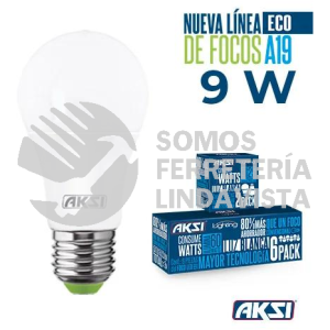 129023 FOCO LED 4PACK 9W ECO LUZ BLANCA, CAJA COLOR AKSI