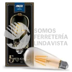 122101 FOCO LED VINTAGE TIPO MAZORCA ST19 5W DIMEABLE, E27 AKSI