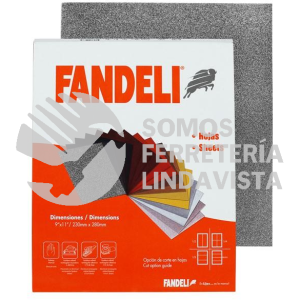 G-80 PAQUETE DE HOJA DE LIJA PARA AGUA GRANO 80 9" X 11" FANDELI C/50 PZAS