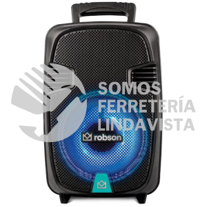 ROB-1008 BOCINA 8" RECARGABLE 6200W PMPO CON LUZ LED MULTICOLOR ROBSON