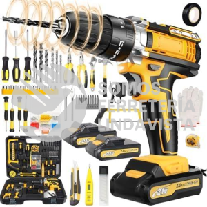 B0D4YY5FYR TALADRO ELECTRICO DE 120 PIEZAS, KIT DE HERRAMIENTAS, 2 BATERÍAS RECARGABLES DE 21V 2000MAH, AJUSTE DE PAR DE 25+3, PARA DEL HOGAR, LA JARDINERÍA, LA REPARACIÓN DE AUTOMÓVILES KACOTA INALAMBRICOS