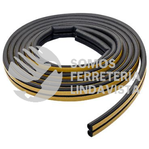 V25BKHMX BURLETE DE GOMA COLOR NEGRO LARGO 5.20 MTS NACIONAL