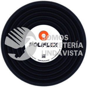 P-RLN16-050 POLIFLEX NEGRO AUTOMOTRIZ RANURADO DE 3/8? ROLLO CON 50 M