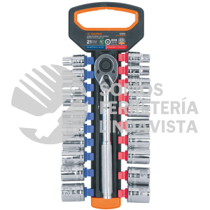 103110 JD-1/2X21MP JUEGO DE DADOS MM Y STD CON MATRACA, CUADRO 1/2
