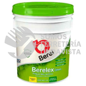 2323-19 PINTURA 100% ACRILICA ANTIVIRAL BERELEX GREEN ECOLOGICA DE 19 LTS (CUBETA) COLOR BLANCO BEREL