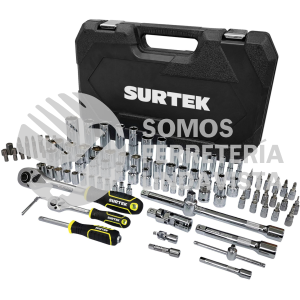 JCM3S JUEGO COMBINADO DE HERRAMIENTA PARA MECÁNICO 106 PIEZAS, CON MALETÍN PLÁSTICO SURTEK