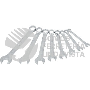 F08SR JUEGO DE LLAVES COMBINADAS SATINADAS EN PULGADAS, 12 PUNTAS, 8 PIEZAS EN RACK SURTEK