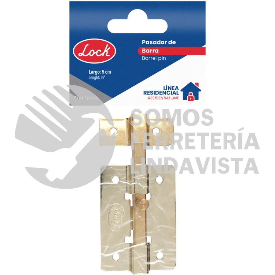 PASC5 PASADOR DE SOBREPONER DE BARRA CROMO BRILLANTE 5  LOCK