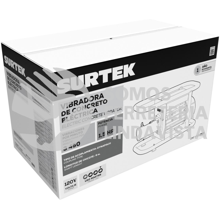 VC715 VIBRADORA DE CONCRETO ELÉCTRICA CON MOTOR DE 4 TIEMPOS 1.5 HP SURTEK