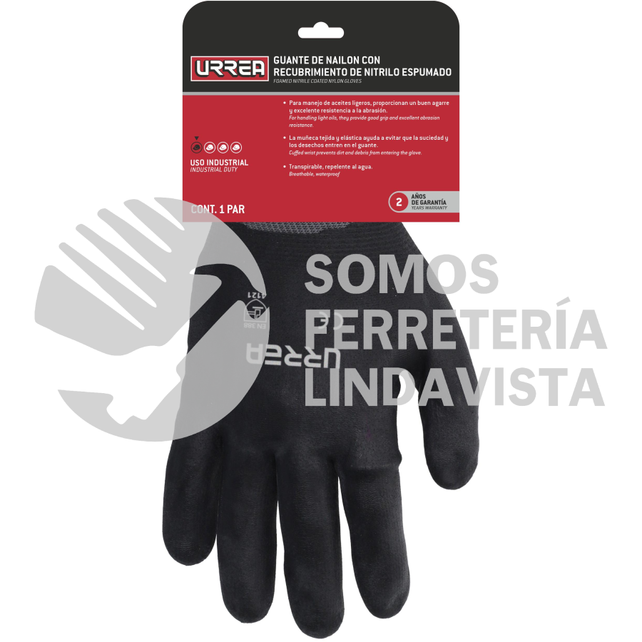 USGEX GUANTE DE NAILON CON RECUBRIMIENTO DE NITRILO ESPUMOSO EG URREA