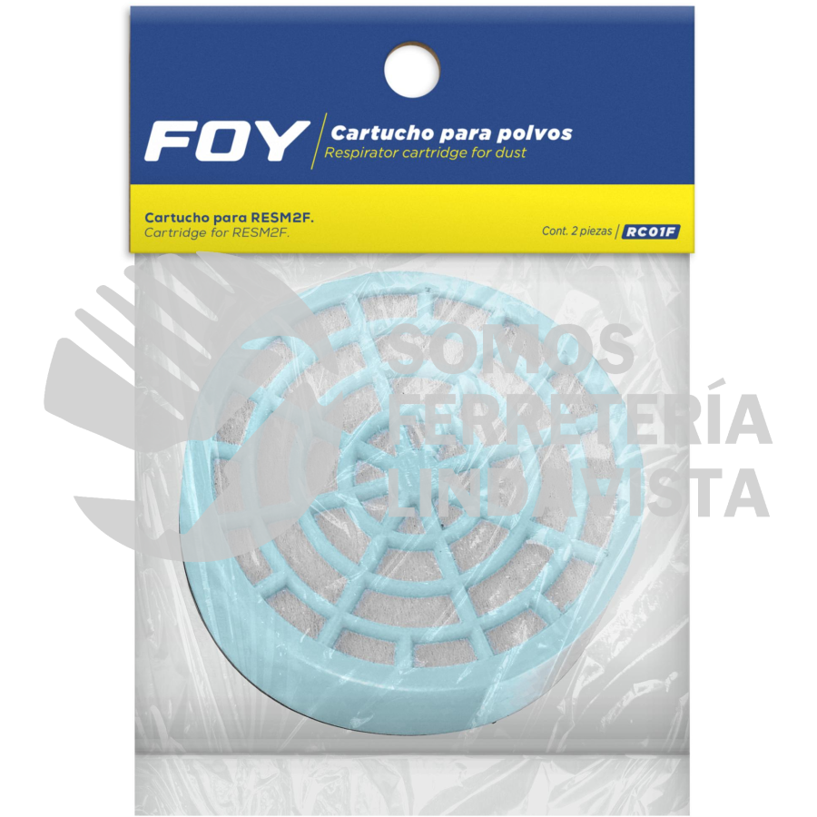 RC01F CARTUCHO PARA RESPIRADOR CON PROTECCIÓN PARA POLVO FOY