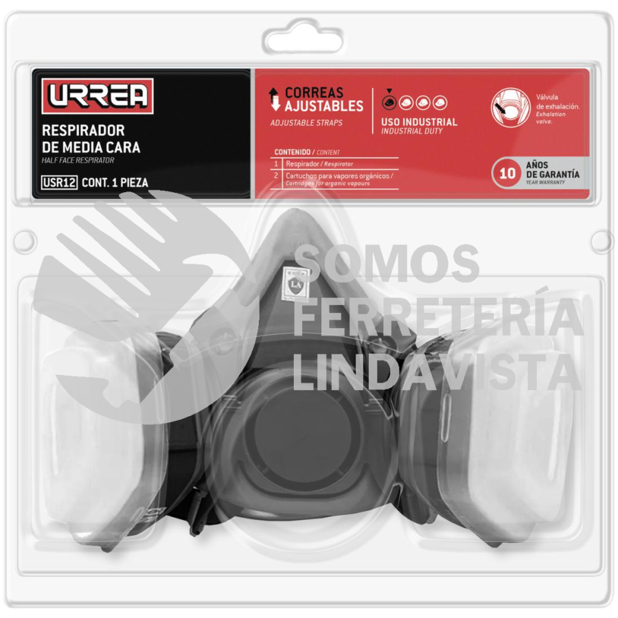 USR12 MASCARILLA RESPIRADOR 2 FILTROS URREA