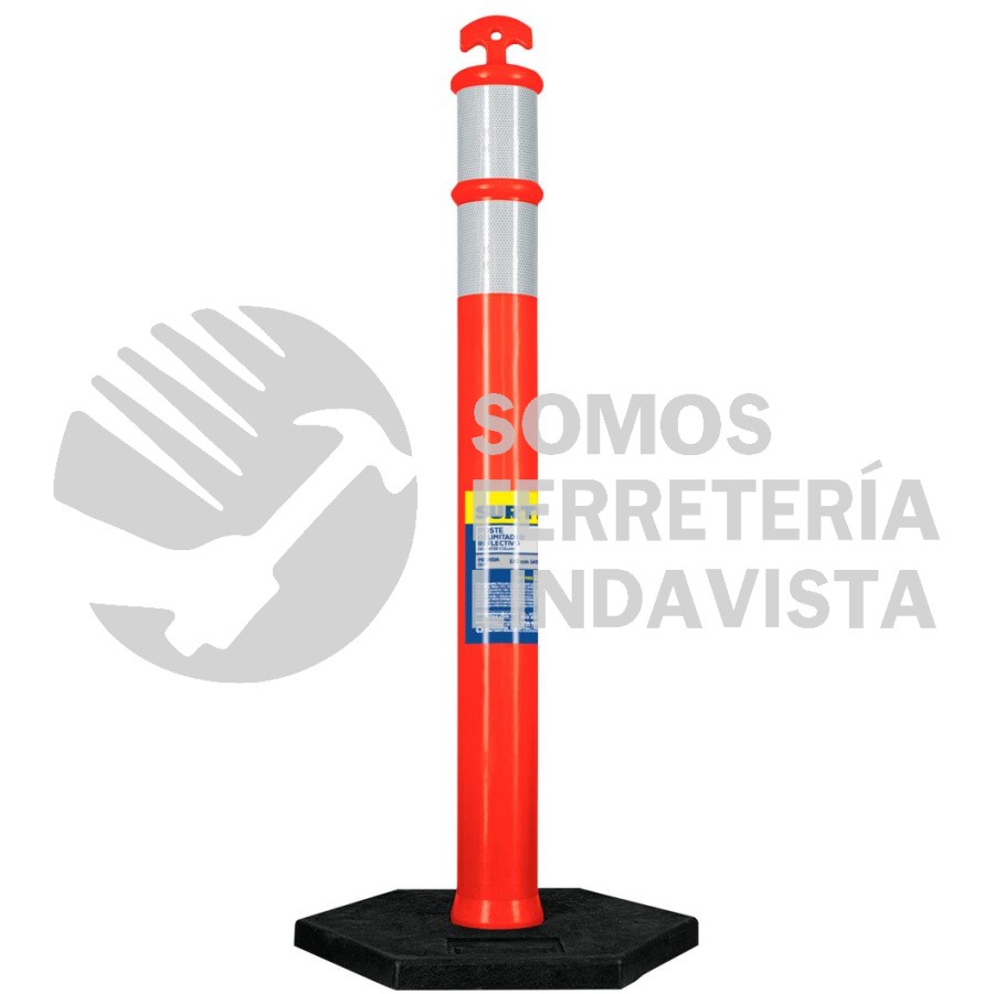 POS115 POSTE DELIMITADOR CON BASE Y REFLEJANTE, 115 CM SURTEK