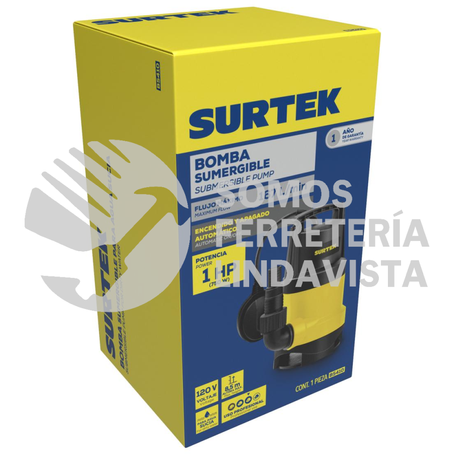 BS410 BOMBA SUMERGIBLE PARA AGUA SUCIA 1 HP SURTEK