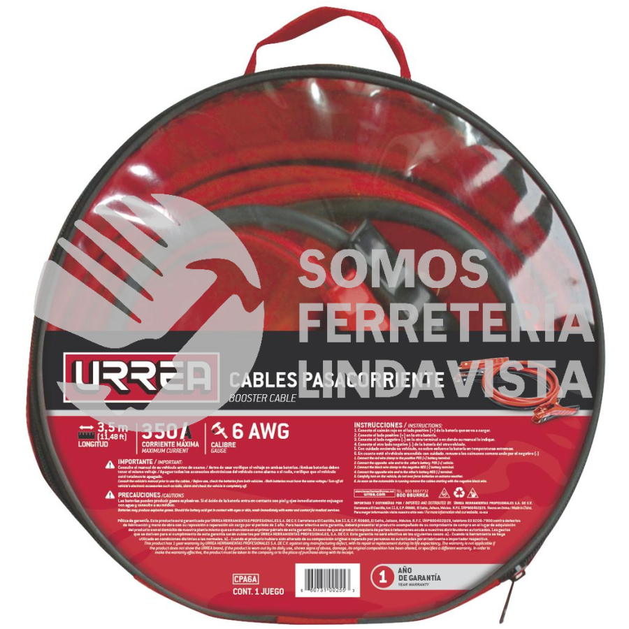 CPA6A CABLES PASA CORRIENTE, 3.5 M URREA
