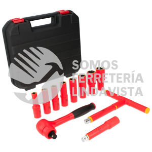 5400VI JUEGO DE DADOS Y ACCESORIOS CUADRO DE 1/2" EN PULGADAS PARA 1000 V, 11 PIEZAS URREA
