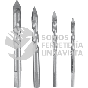 JBVU4 JUEGO DE BROCAS PARA VIDRIOS Y AZULEJOS, 4 PIEZAS URREA