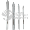 JBVS4 JUEGO DE BROCAS PARA VIDRIOS Y AZULEJOS DE ACERO CON CABEZA DE CARBURO DE TUNGSTENO, 4 PZ SURTEK