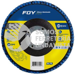 DL78 DISCO LAMINADO TIPO 29 GRANO 80, 7" FOY