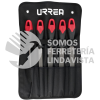 UFJB5 JUEGO DE LIMAS COMBINADAS CON MANGO BIMATERIAL, 5 PIEZAS URREA
