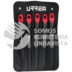 UFJB5 JUEGO DE LIMAS COMBINADAS CON MANGO BIMATERIAL, 5 PIEZAS URREA
